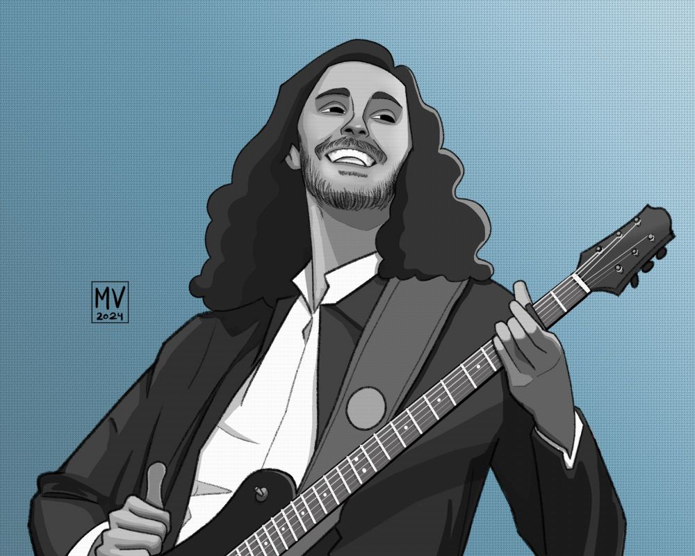 Desenho do cantor irlandês Andrew Hozier-Byrne