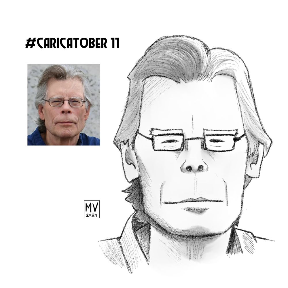 Caricatura do escritor Stephen King