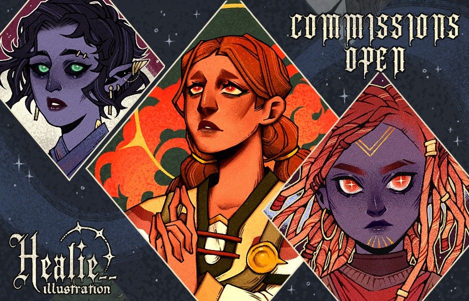 Infographic of a collection of my artwork to promote the information for my commissions.