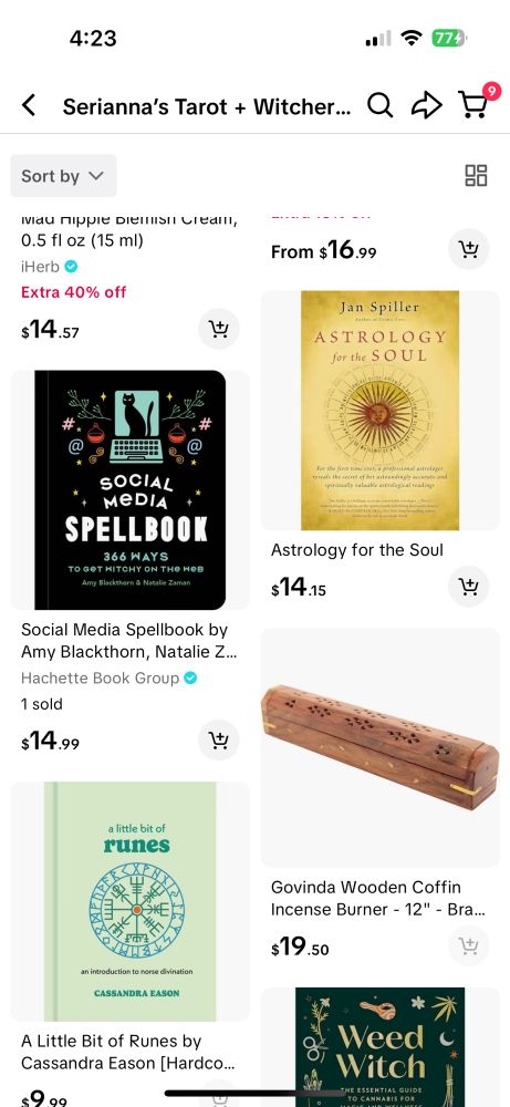 Items on Seri’s TikTok showcase 