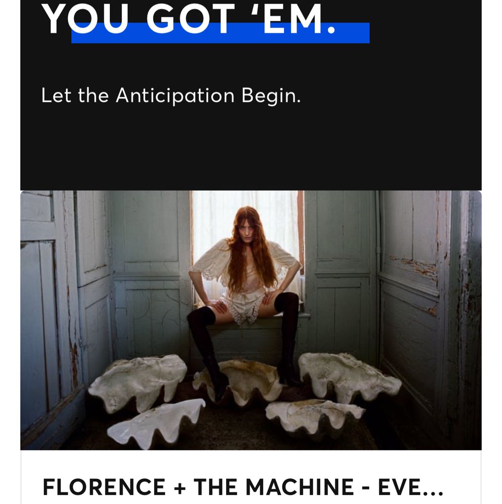 You Got ‘Em
Let the anticipation begin 
Florence + The Machine 