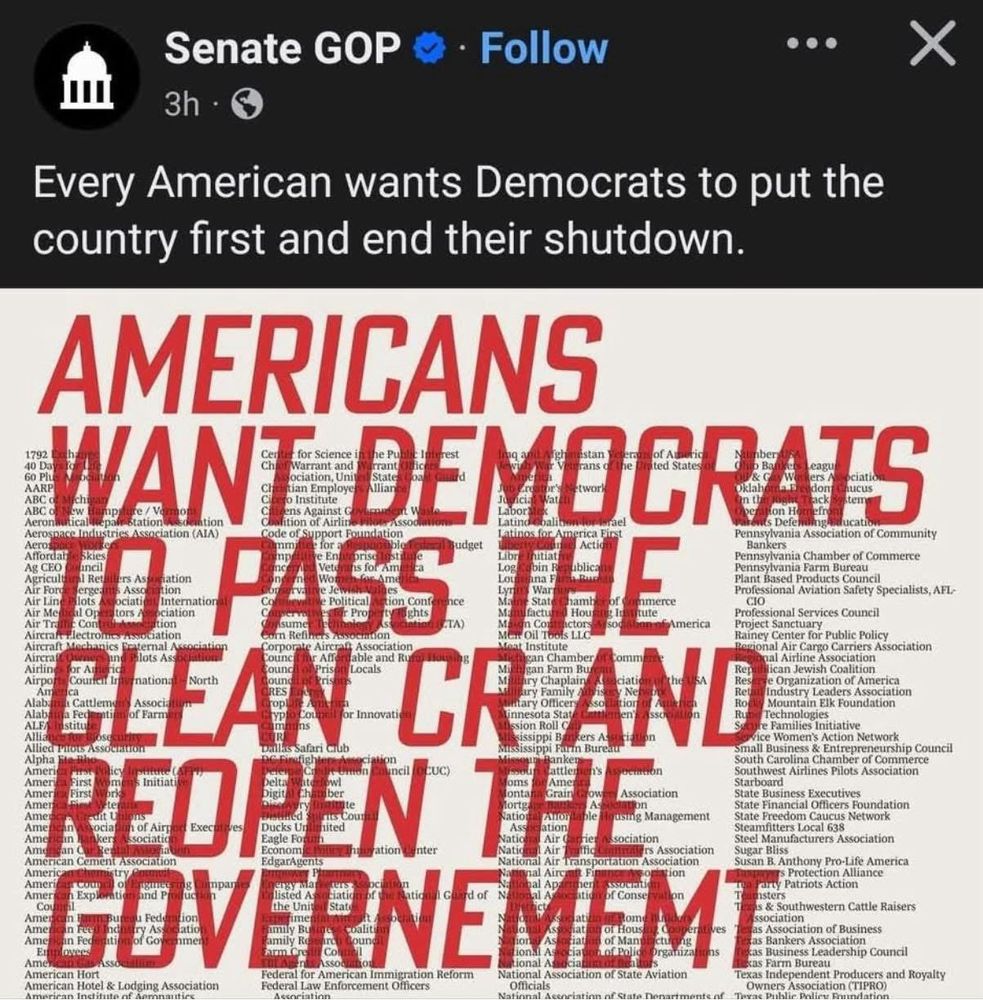 Senate GOP 

GOVERNEMEMT ( they can’t spell)