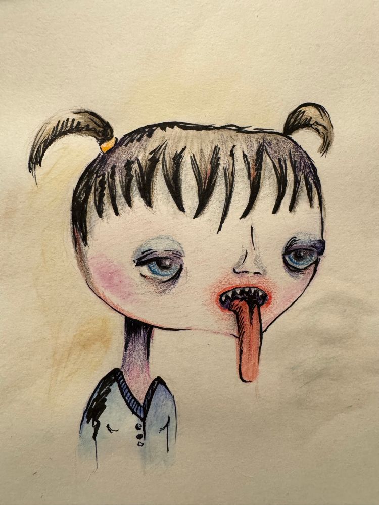 Drawing pencil and pen.