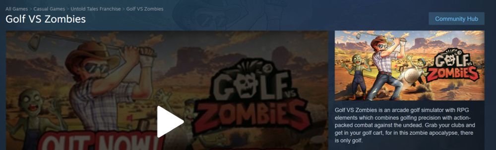 Steam page for Golf VS Zombies