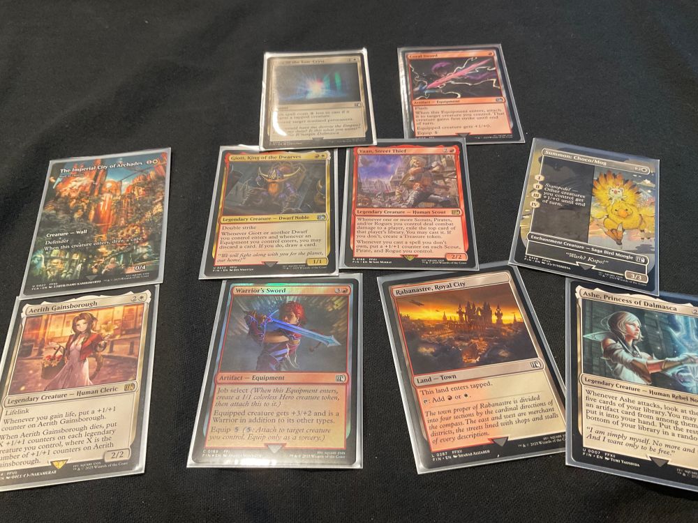 some magic cards. vaan and ashe are there.