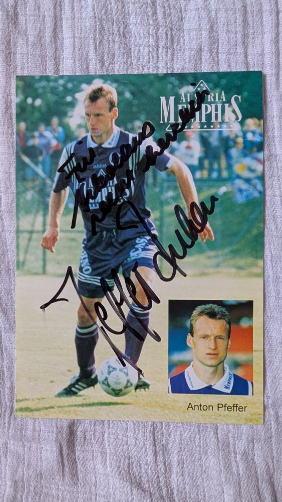 Anton Pfeffer Autogrammkarte von der Austria Memphis 