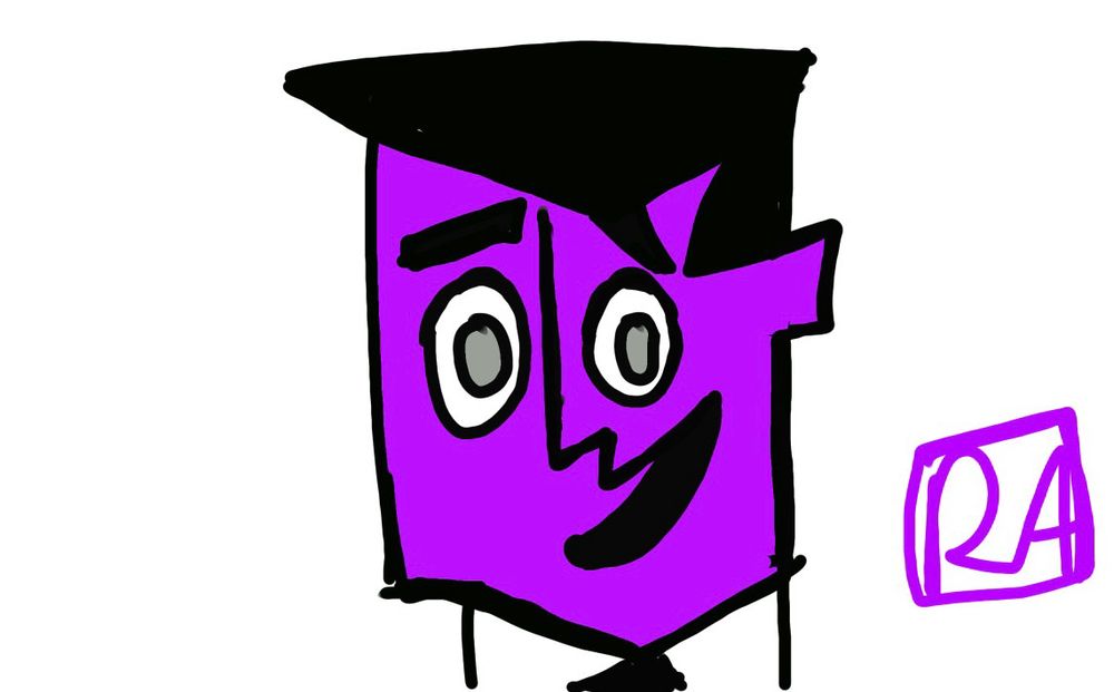 Digital art of Professor Utonium colored in using the colors of the asexual flag 
