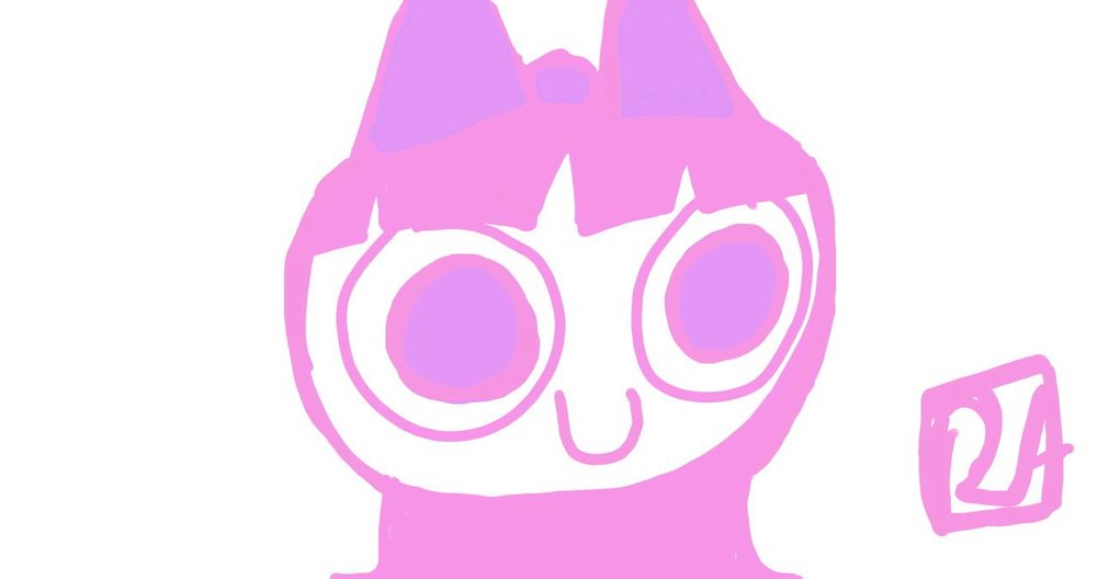 Digital art of Blossom using the colors of the sapphic flag