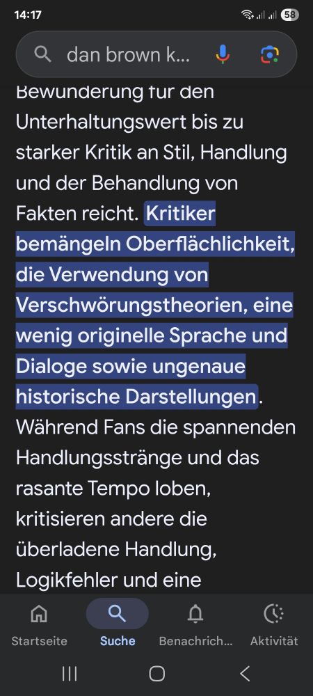 Kritik an Dan Brown ...
