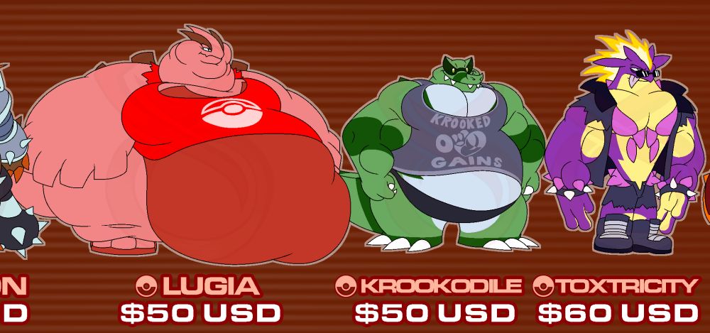 LUGIA - $50 USD
KROOKODILE - $50 USD
TOXTRICITY - $60 USD