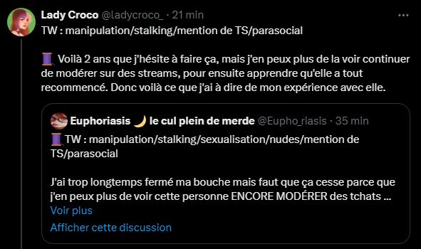 Screen du thread twitter
