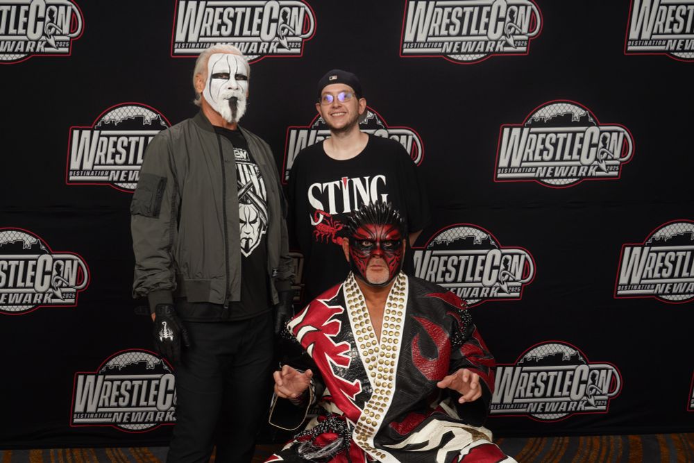 Sting, The Great Muta, and I at WrestleCon NJ