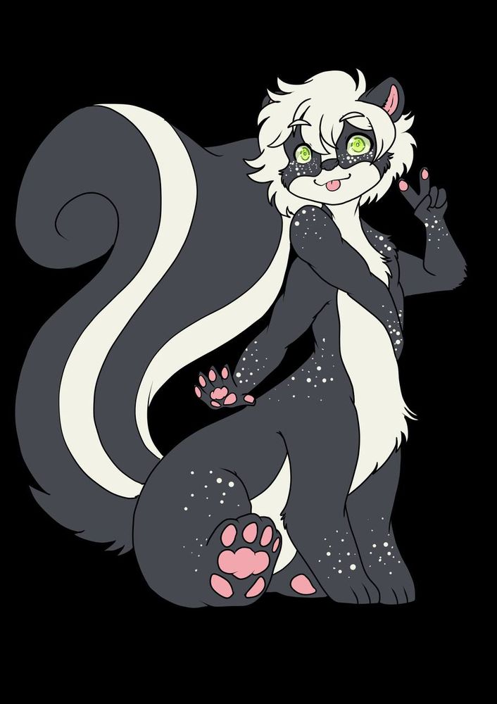 Juniper Skunktaur making a peace sign. Art by gaelicnox