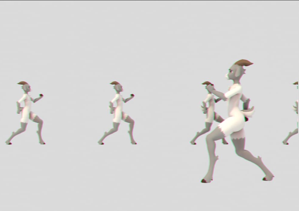 Recreated frame from Talking Heads - Once In A Lifetime music video using a VRChat avatar