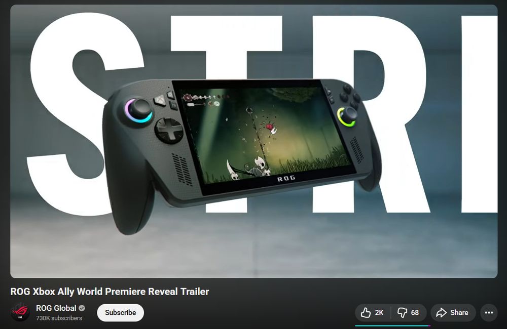 xbox rog ally trailer showcasing it running silksong