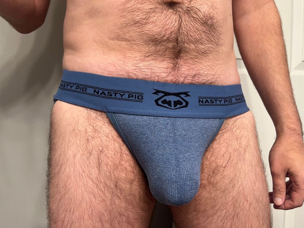 Bulge picture in a blue Nastypig jockstrap