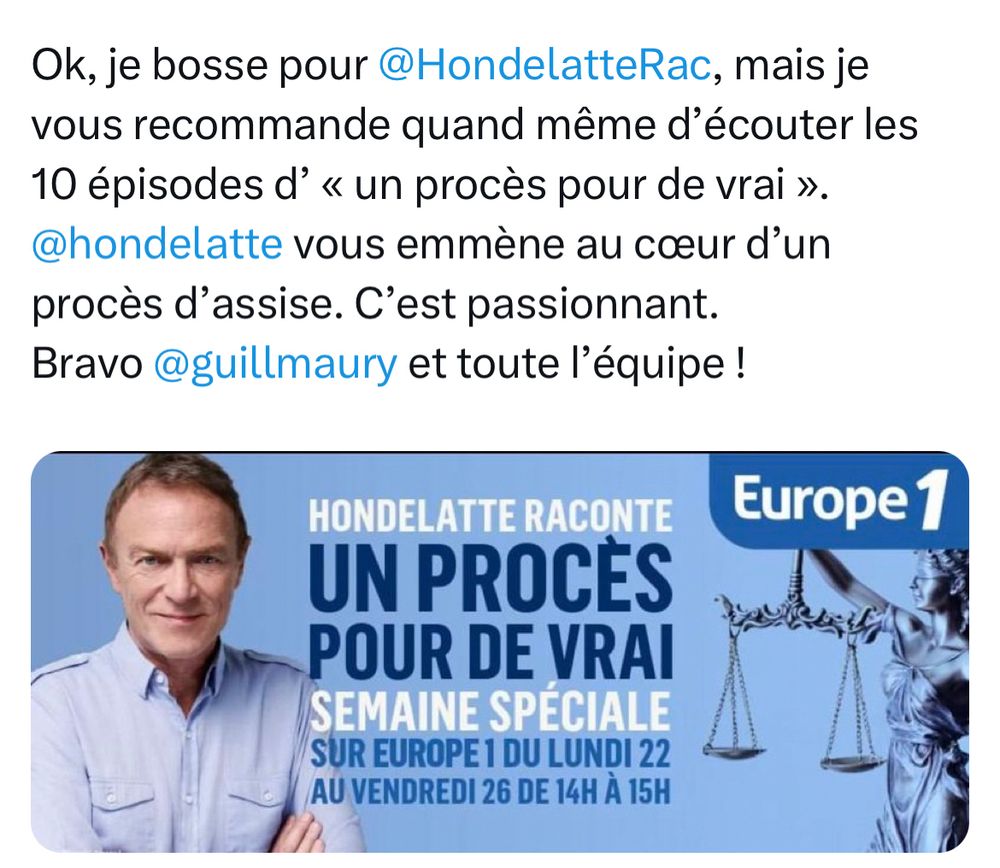 Foncez les yeux fermés ! 

https://www.europe1.fr/emissions/hondelatte-raconte