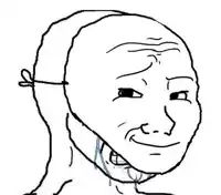 Crying mad face behind the smirking mask meme