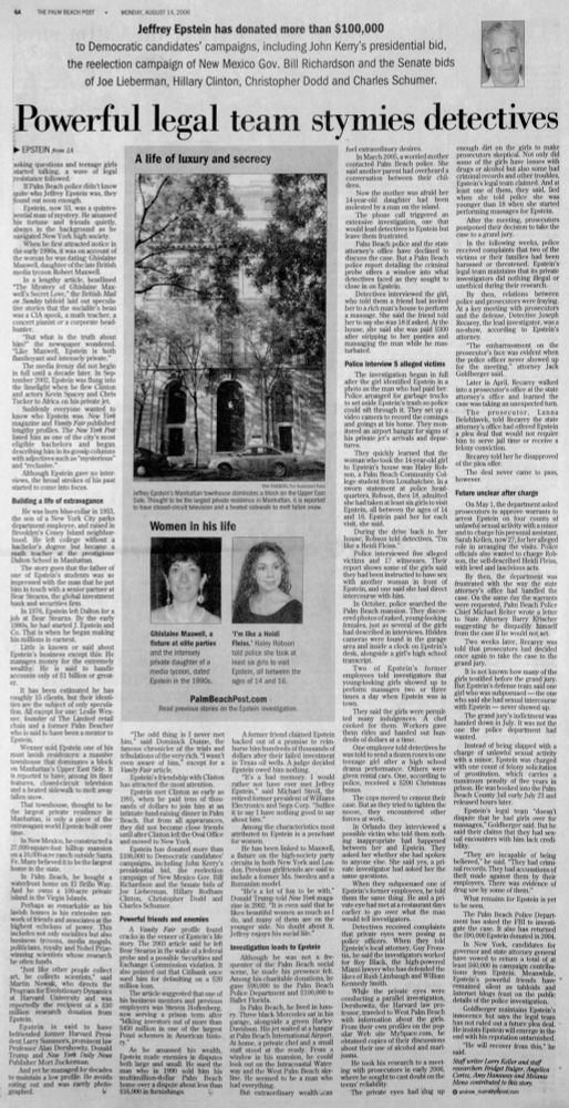 Full page article which is too long to put in alt text but it is about the life of Jeffrey Epstein