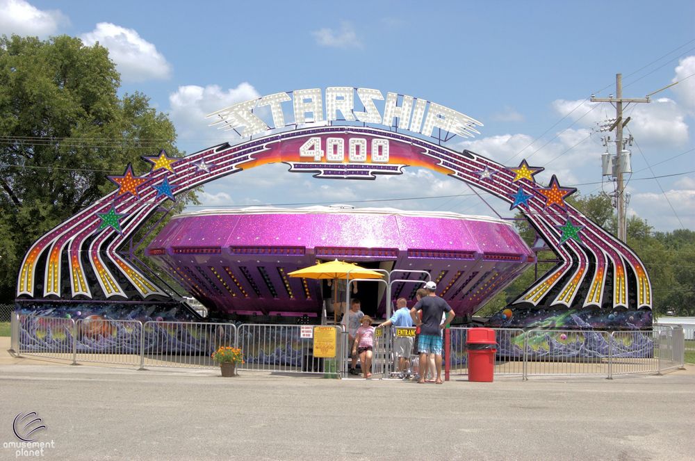 The centrifugal fair/carnival ride Starship 2000.  Also known as Gravitron.  Also known as my apartment.