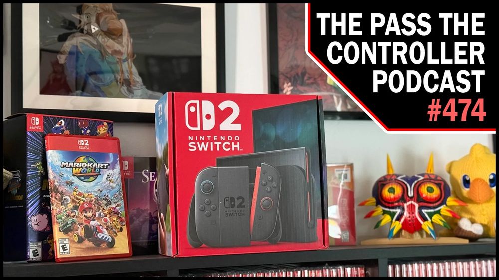 Episode card for #  474 of the PTC Podcast showing a Nintendo Switch 2 box 