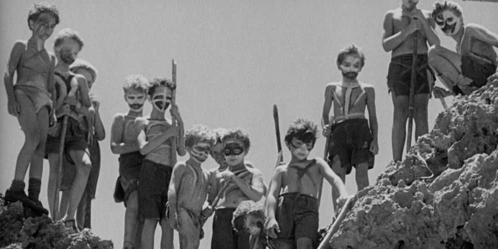 Lord of the Flies, 1963, near the end of the film. 
