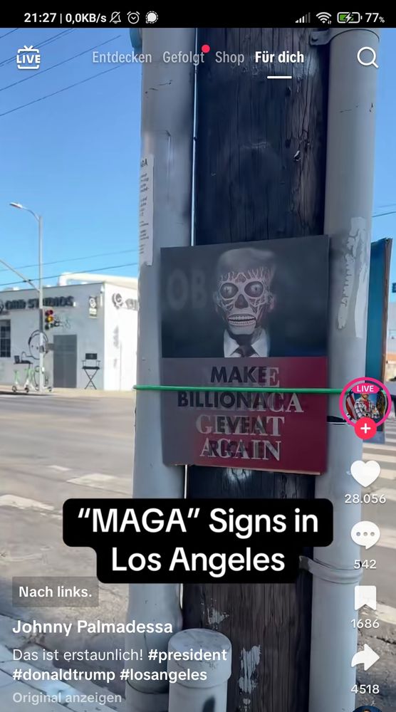 Kippbild Donald Trump / Horrorbild und Kipptext "Make America Great Again" / "Make Billionairs Even Richer"