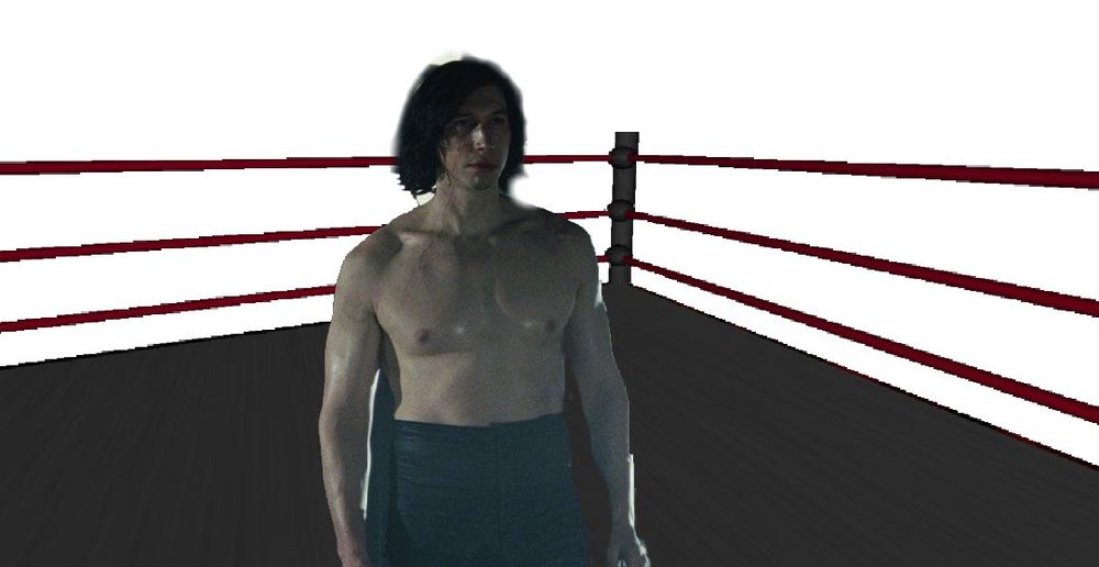 This is a TERRIBLE photoshop of Kylo Ren shirtless poorly superimposed into a wrestling ring.  Kyle O'Reilly -> Kylo Reilly.  Please clap.