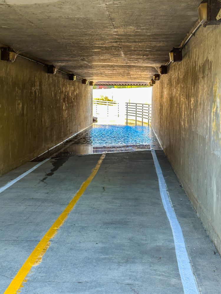 Flooded tunn on Des Plaines River Trail