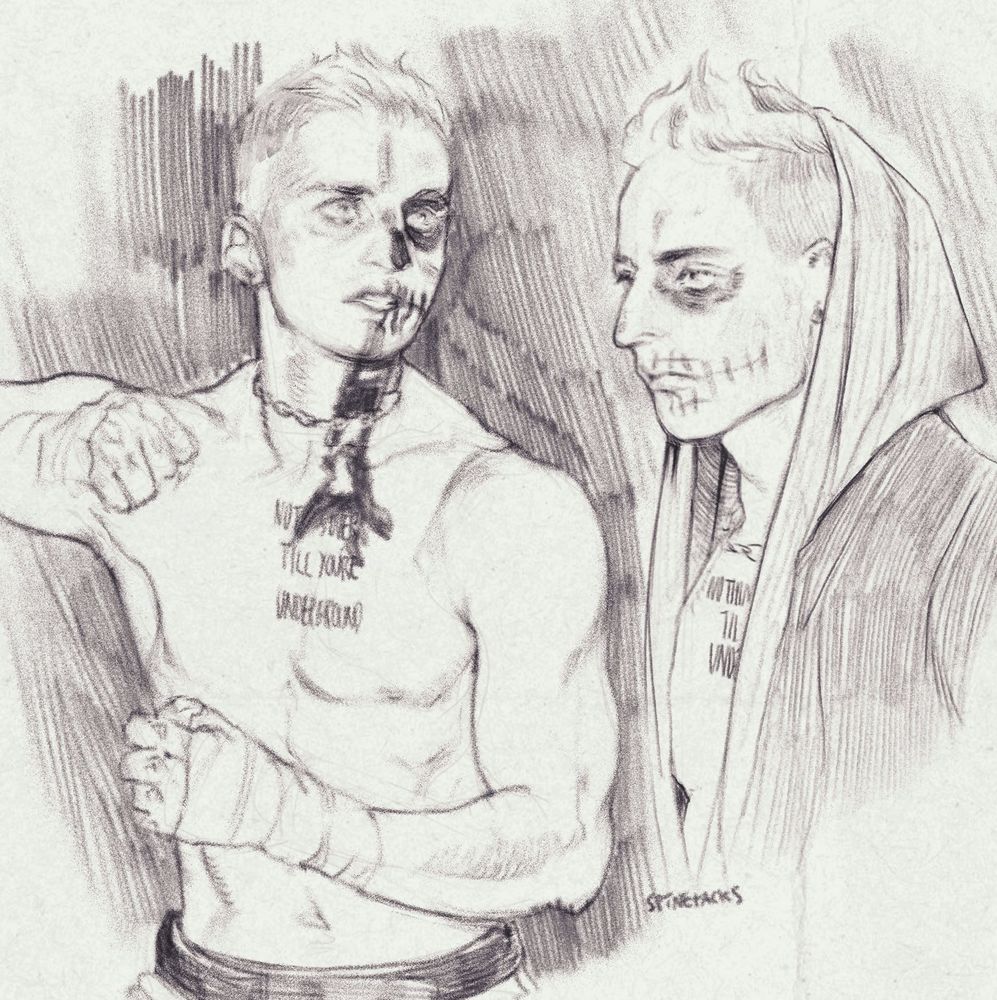 fanart of darby allin in soft digital pencil 