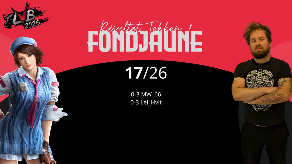 Résultat de FondJaune (17eme) sur Tekken 8, au LVB
