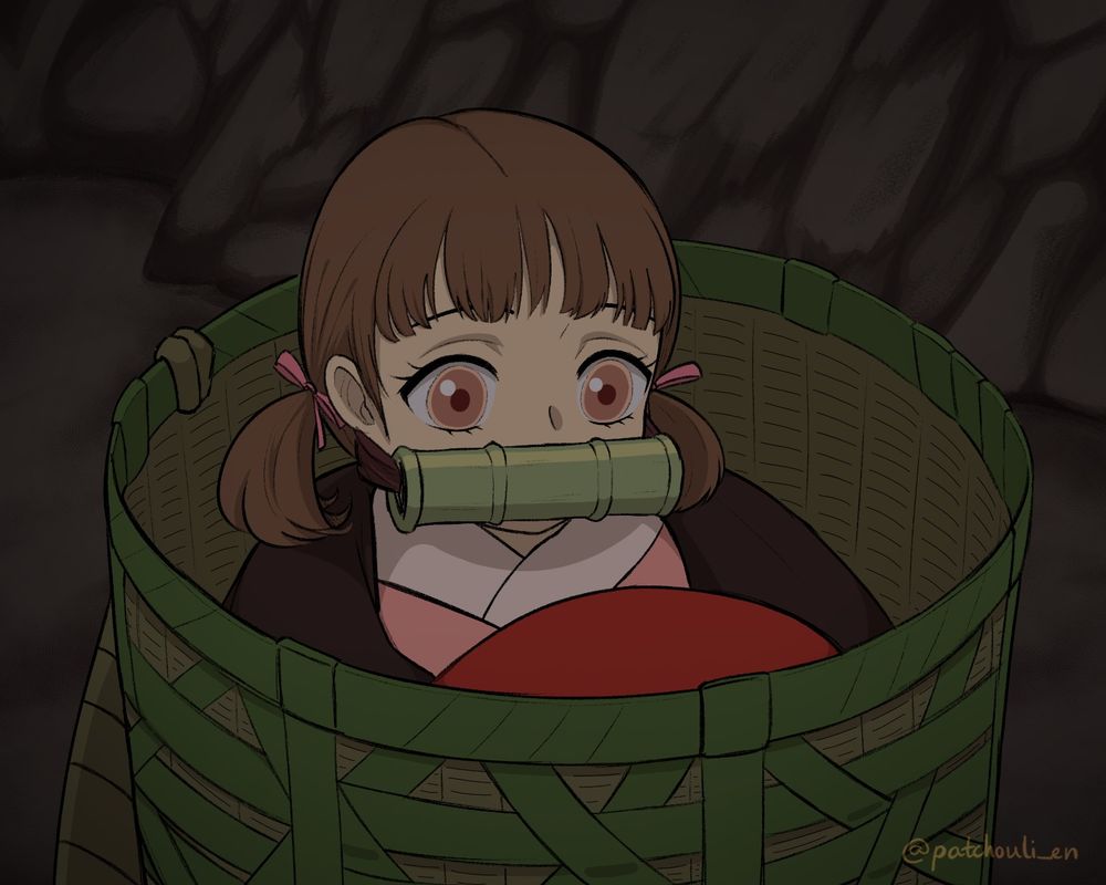 parody of demon slayer's nezuko but instead as nanako dojima.