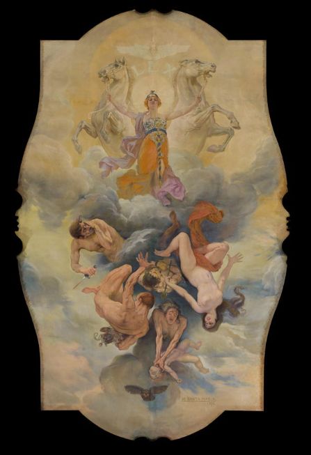 "La Ley triunfando sobre el mal", de Marceliano Santa María (1920). Techo del Salón de Plenos del Tribunal Supremo.