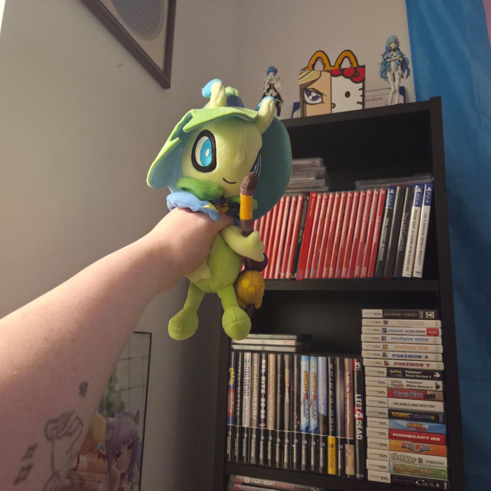 Wizard celebi having their esophagus crushed whilst being raised far above the ground.