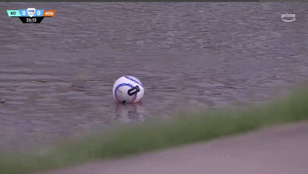 Ball kicked out of the KC stadium and into the river by ballon d’mer winner Temwa Chawinga