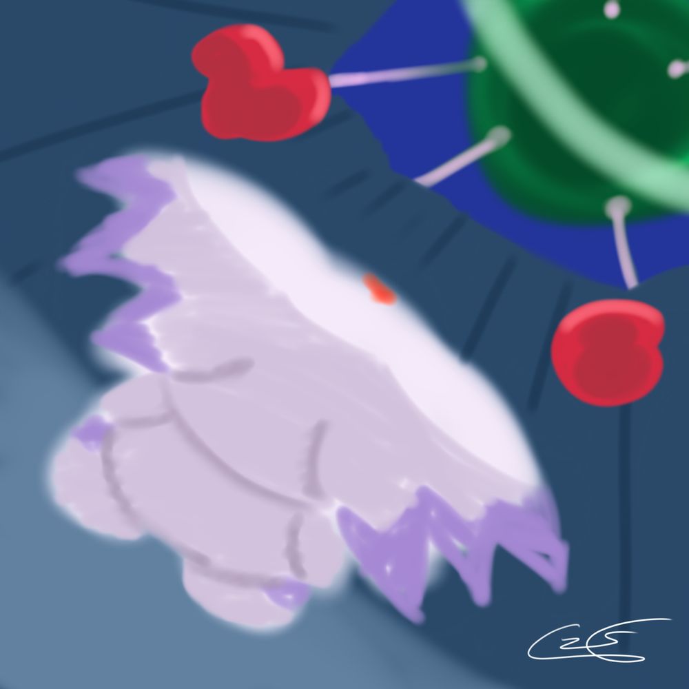 Calumon (Culumon) in a hole in the digital world looking up at the sky.