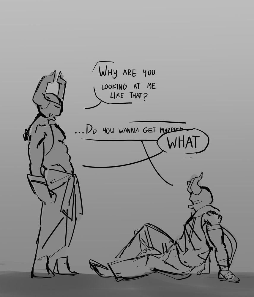 Steampunk: "Why are you looking at me like that?"
Coil: "Do you wanna get married-"
Steampunk, interrupting Coil: "WHAT"