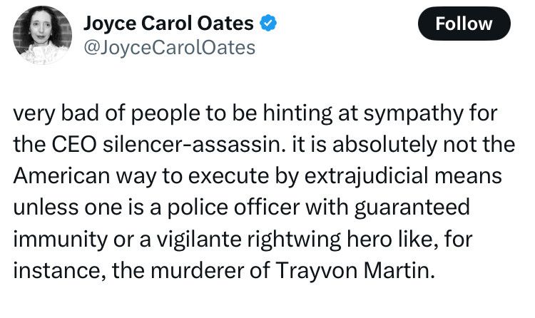 Badass Joyce Carol Oates at it again. 