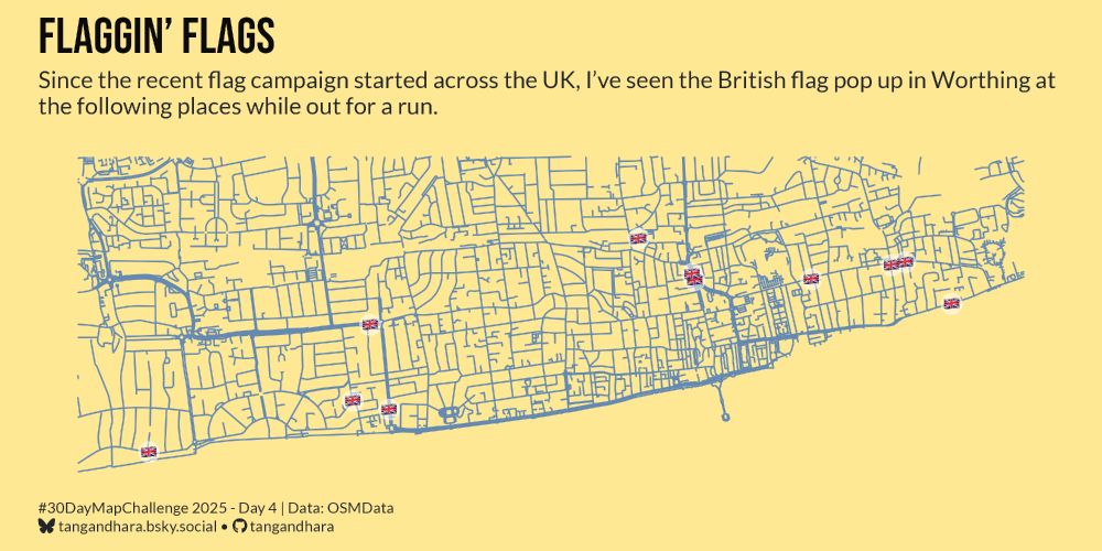 Since the recent flag campaign started across the UK, I've seen the British flag pop up in Worthing at the following places while out for a run.