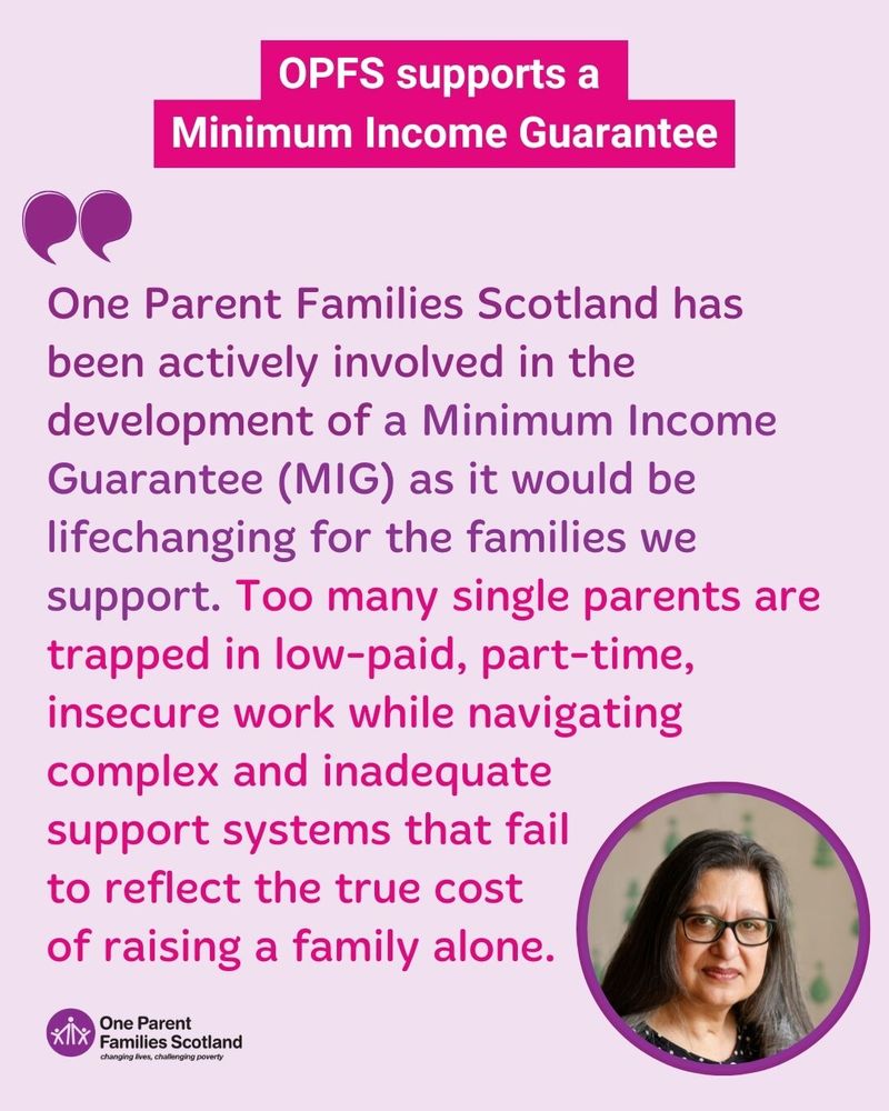Quote from Satwat Rehman, OPFS CEO on support for a Minimum Income Guarantee
