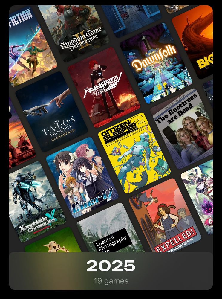 GamingBuddy “Best Games” card for 2025 showing 19 total games. 