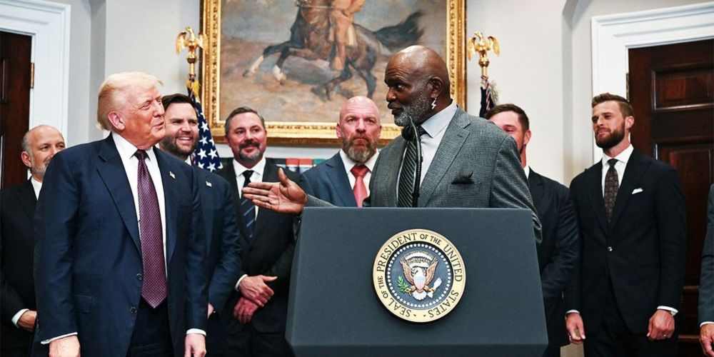 "I don’t know what we are supposed to be doing, but I’m here to serve," registered sex offender Lawrence Taylor said as he spoke from a lectern bearing the presidential seal.