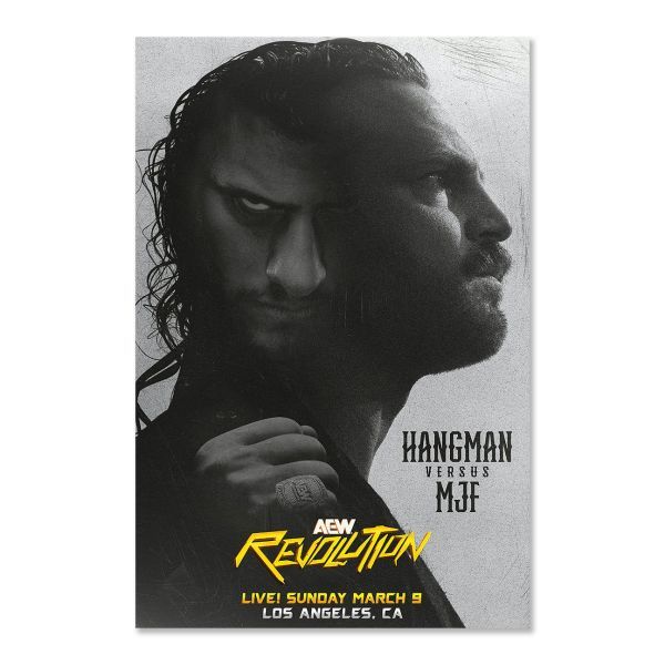 AEW Hangman vs MJF poster for their match at Revolution March 9 20025
