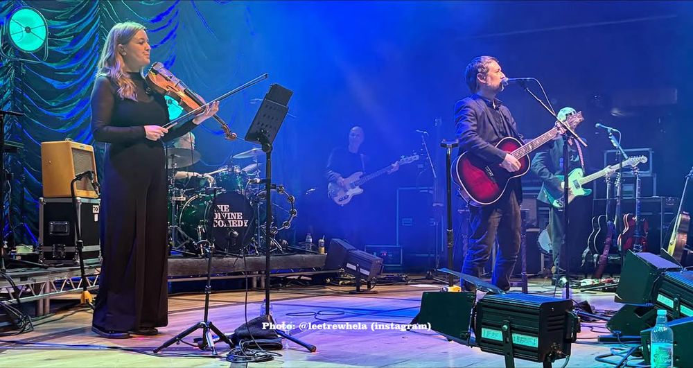 The Divine Comedy on stage last night at the Bristol Beacon. Photographs by Lee Trewhela on instagram.