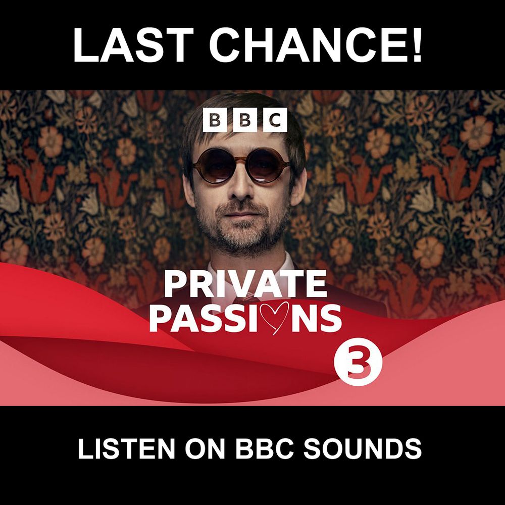 Last chance to listen again to Private Passions which was broadcast on Sunday the first of June on BBC Radio Three. Michael Berkeley talks to singer songwriter Neil Hannon about his life, career and musical passions from Puccini to Kate Bush. Please note that this is an extended version of the programme that first aired in 2024.
The programme is on BBC Sounds and the listening link is in our Bluesky post. To listen online you will need to sign in, but it is quick and free to create an account. Please check availability for your region.