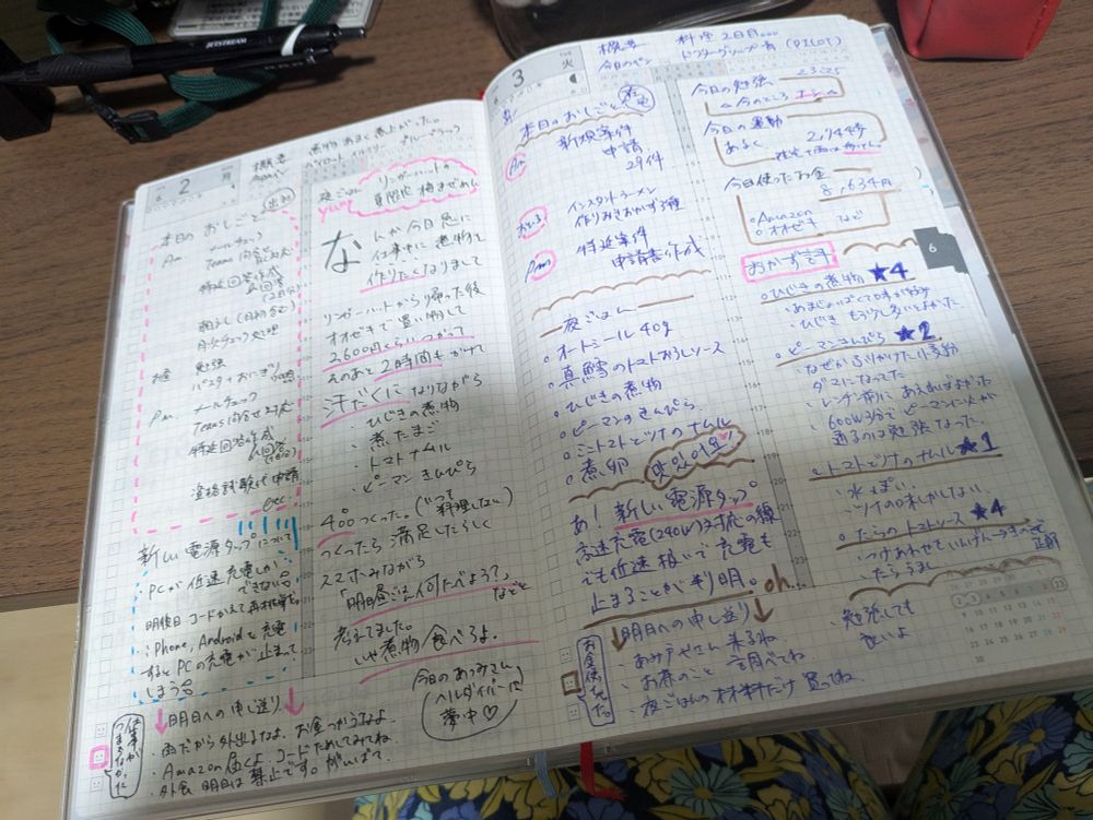 たっぷり書いた手帳1