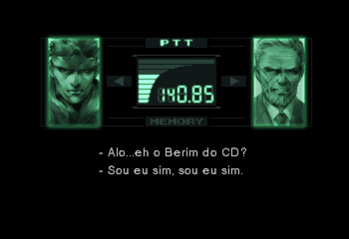 Paródia com imagem do jogo Metal Gear utilizando o texto do ancestral vídeo da internet brasileira "Berim CD"