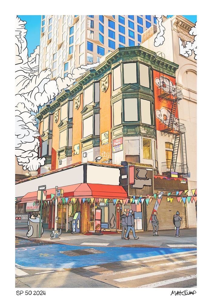 The building that used to be hot dog king in Fulton Mall, Brooklyn