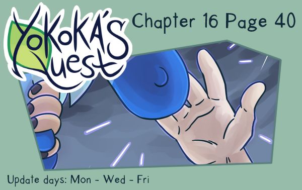 a preview for Yokoka's Quest chapter 16 page 40. Yokoka lets go of Yfa's hand.