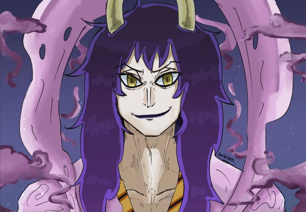 正面顔バストアップのシーザー・クラウン。自信ありげな表情で、ガスが周囲を取り巻いている。